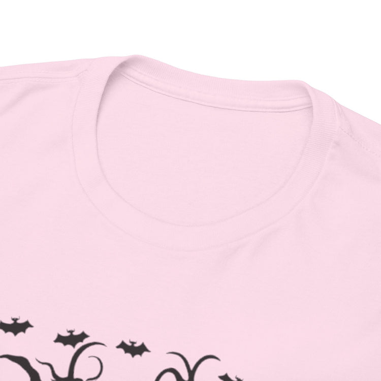 Whimsical Forest Silhouette Tee, Unisex Heavy Cotton T-Shirt, Fall Fashion, Halloween Shirt, Nature Lover Gift Printify