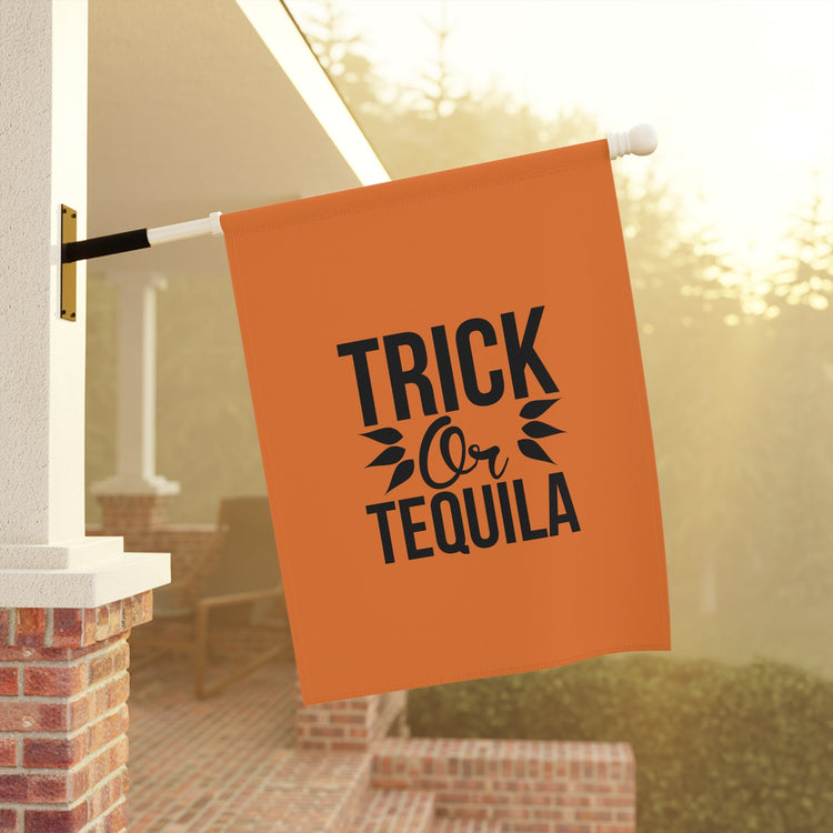 Halloween Garden Banner, Trick or Tequila Sign for Outdoor Decor, Fall Home Decoration, Seasonal Yard Flag, Halloween Party Decor Printify