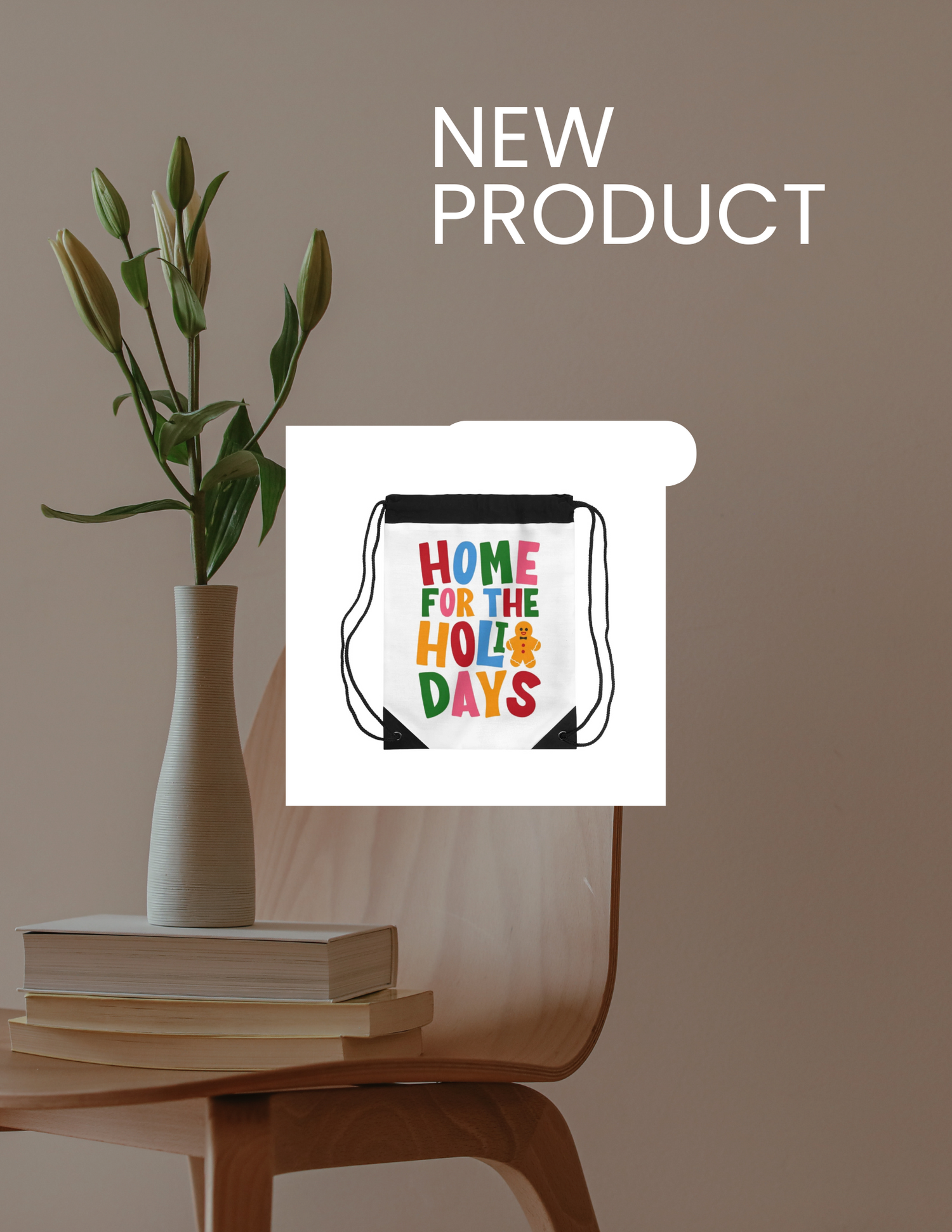 Colorful Holiday Drawstring Bag - Perfect for Gifts, Gym, Travel, Parties, or Daily Use! Printify