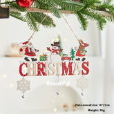 Christmas Tree Ornaments Christmas Wooden English Letter Card Ornaments My Store