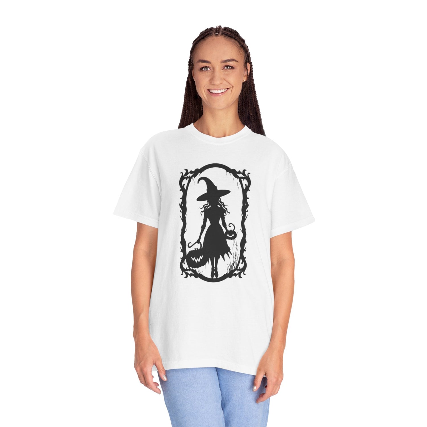 Witchy Garment-Dyed T-Shirt | Halloween Fashion Unisex Tee | Spooky Fall Apparel | Witch Costume Essential Printify