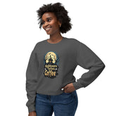 Unisex Lightweight Crewneck Sweatshirt - Nightmare Before Coffee Printify