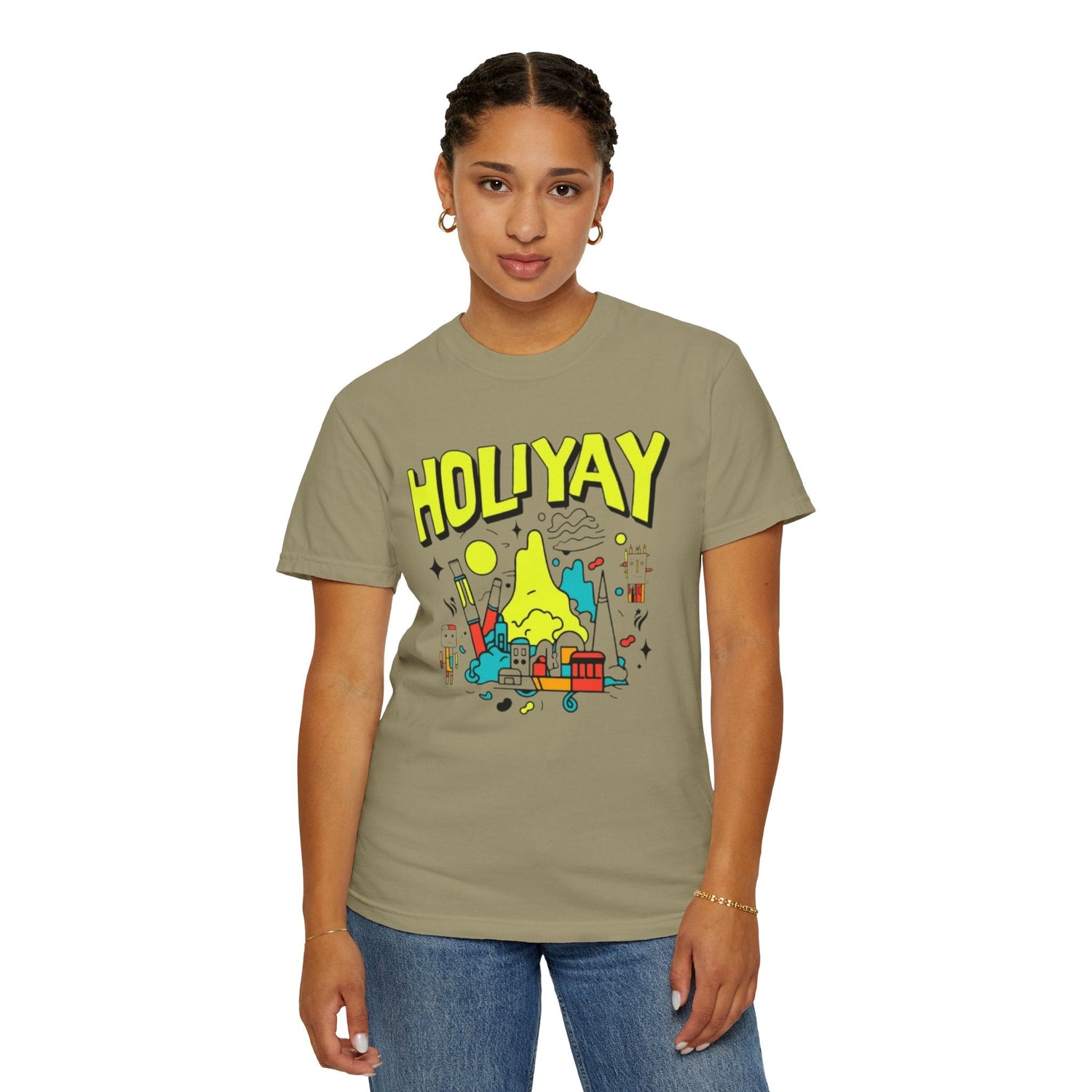 Holi-Yay Graphic T-Shirt, Fun Summer Tee, Unique Gift, Casual Wear, Birthday, Holiday Celebration, Unisex Apparel Printify