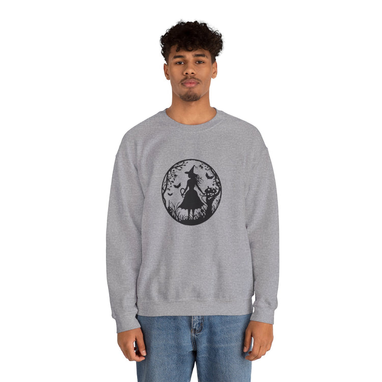 Mystical Forest Crewneck Sweatshirt, Cozy Fall Layering, Gift for Nature Lovers, Halloween Apparel, Unisex Sweatshirt Printify