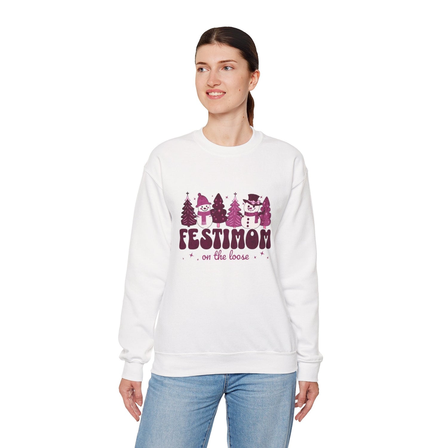 Festive Crewneck Sweatshirt with Fun Holiday Design, Cozy Winter Wear, Christmas Gift, Comfy Sweater, Unisex Holiday Apparel Printify