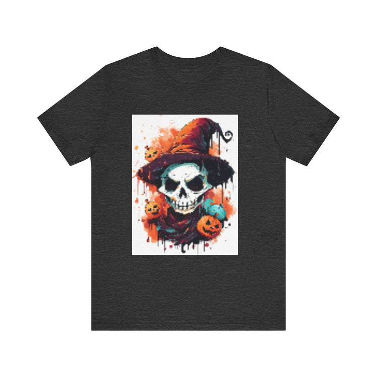 Halloween Skull Graphic Tee, Unisex Short Sleeve T-Shirt, Spooky Apparel, Fall Fashion, Halloween Costume Tee Printify