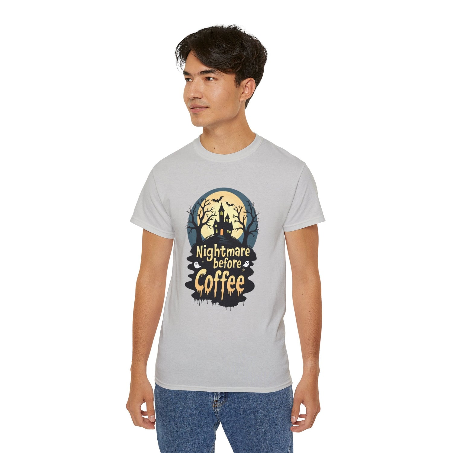 Nightmare Before Coffee Tee, Halloween T-Shirt, Coffee Lover Gift, Spooky Shirt, Unisex Graphic Tee, Autumn Apparel Printify