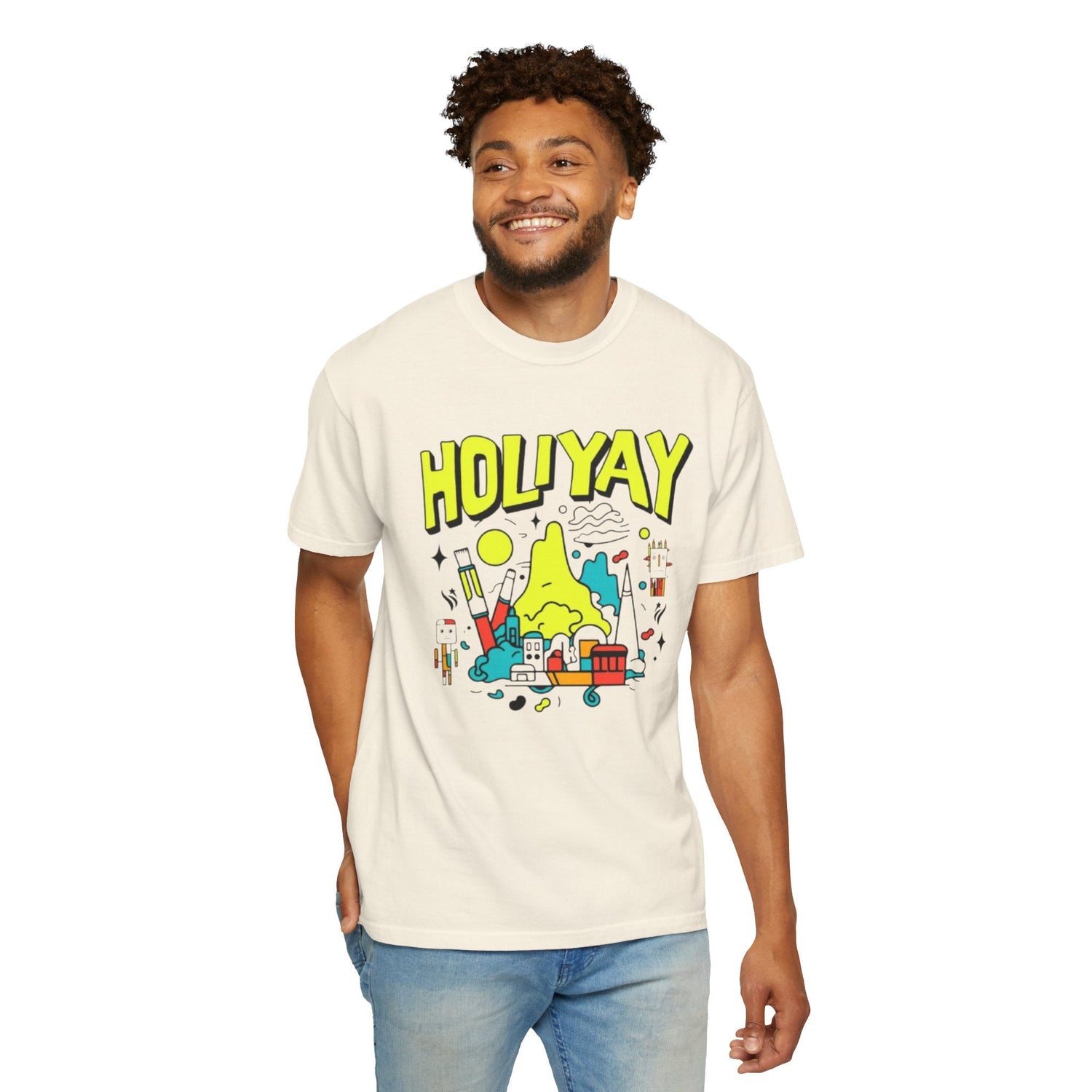 Holi-Yay Graphic T-Shirt, Fun Summer Tee, Unique Gift, Casual Wear, Birthday, Holiday Celebration, Unisex Apparel Printify