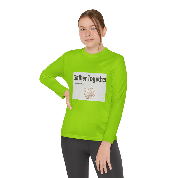 Thanksgiving Youth Long Sleeve Tee, Gather Together Shirt, Kids Long Sleeve Shirt, Family Celebration Apparel, Holiday Gift Printify