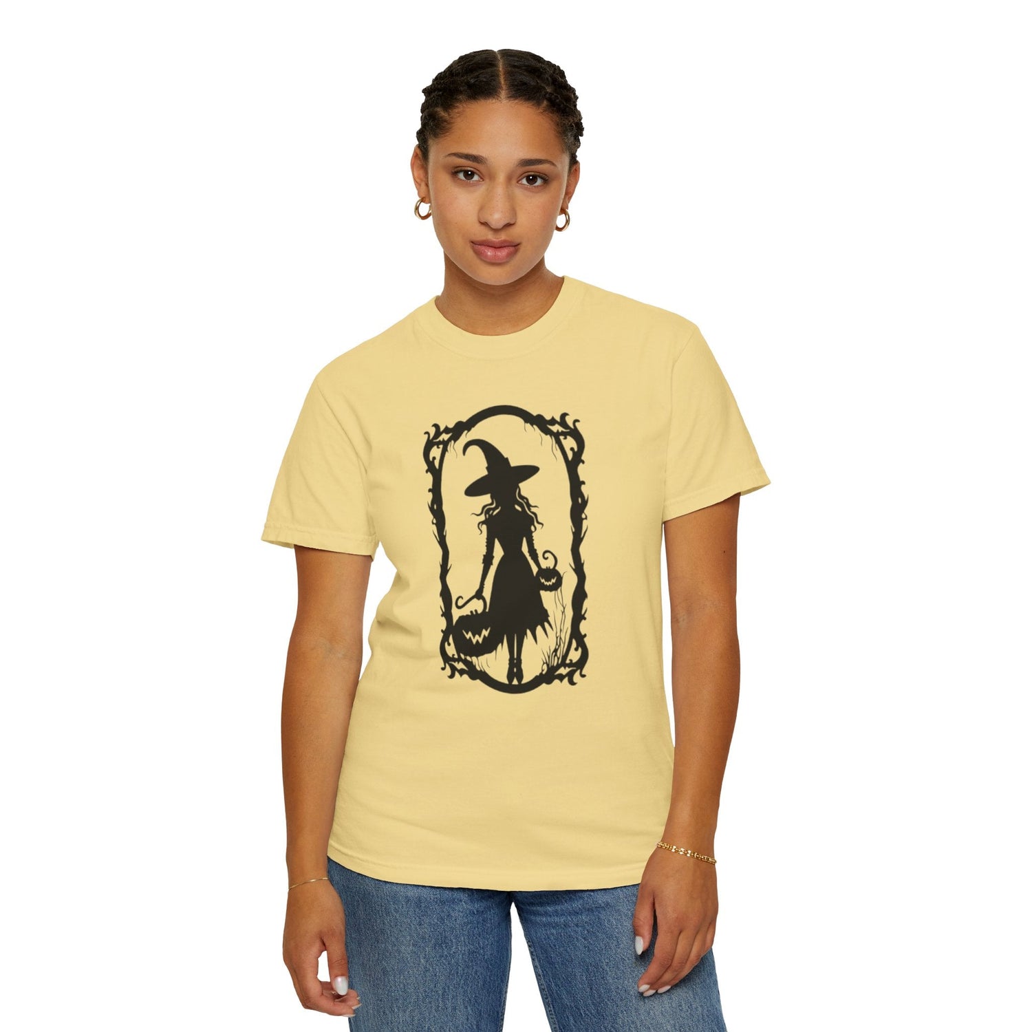 Witchy Garment-Dyed T-Shirt | Halloween Fashion Unisex Tee | Spooky Fall Apparel | Witch Costume Essential Printify