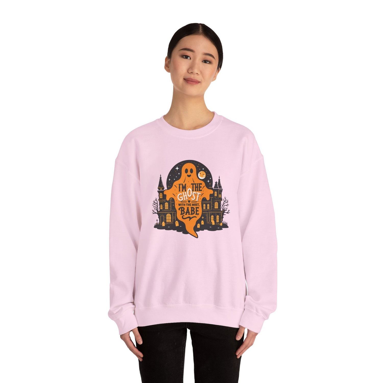 Unisex Halloween Ghost Sweatshirt - Spooky Vibes, Cozy Apparel, Perfect for Fall, Ghost Lover Gift, Halloween Celebration Printify
