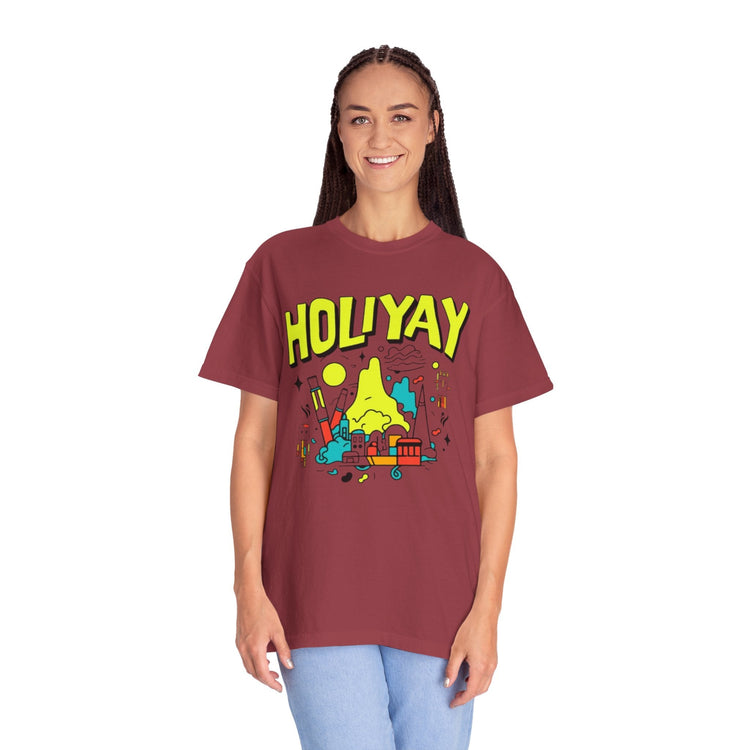 Holi-Yay Graphic T-Shirt, Fun Summer Tee, Unique Gift, Casual Wear, Birthday, Holiday Celebration, Unisex Apparel Printify