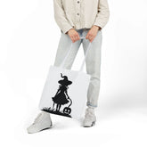 Halloween Witch Canvas Tote Bag, Spooky Treat Bag, Autumn Market Tote, Trick-or-Treat Bag, Gift for Witches, Seasonal Accessories Printify