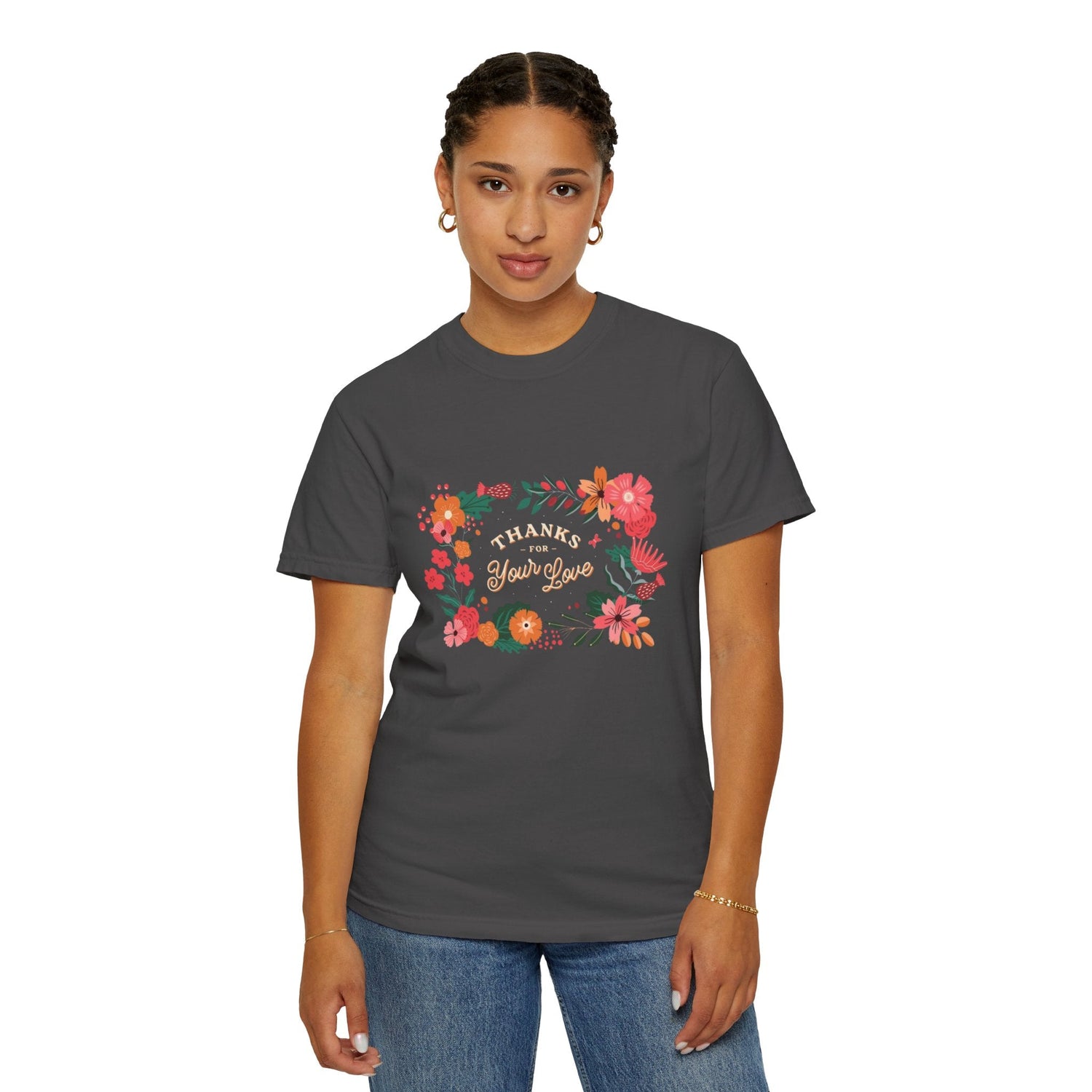 Floral Thank You T-Shirt, Comfortable Gift Tee, Unisex Floral Tee, Casual Style Shirt, Appreciation Day Gift, Everyday Wear Printify