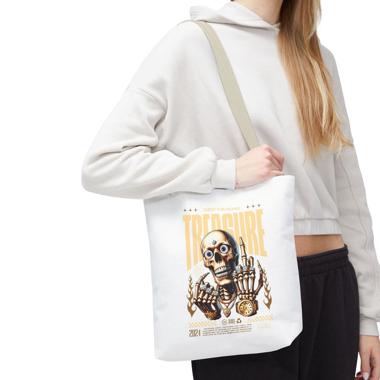 Treasure Hunting Tote Bag, Skull Design, Fun Beach Bag, Unique Gift for Adventurers, Perfect for Everyday Use Printify