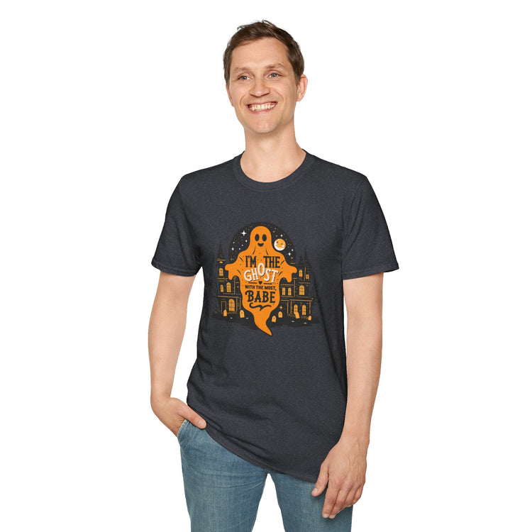 Halloween Ghost T-Shirt, Unisex Softstyle Tee for Halloween, Cute Halloween Shirt, Fall Festive Wear, Funny Ghost Design Printify