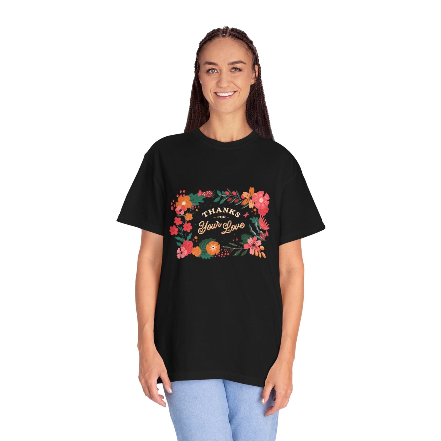 Floral Thank You T-Shirt, Comfortable Gift Tee, Unisex Floral Tee, Casual Style Shirt, Appreciation Day Gift, Everyday Wear Printify