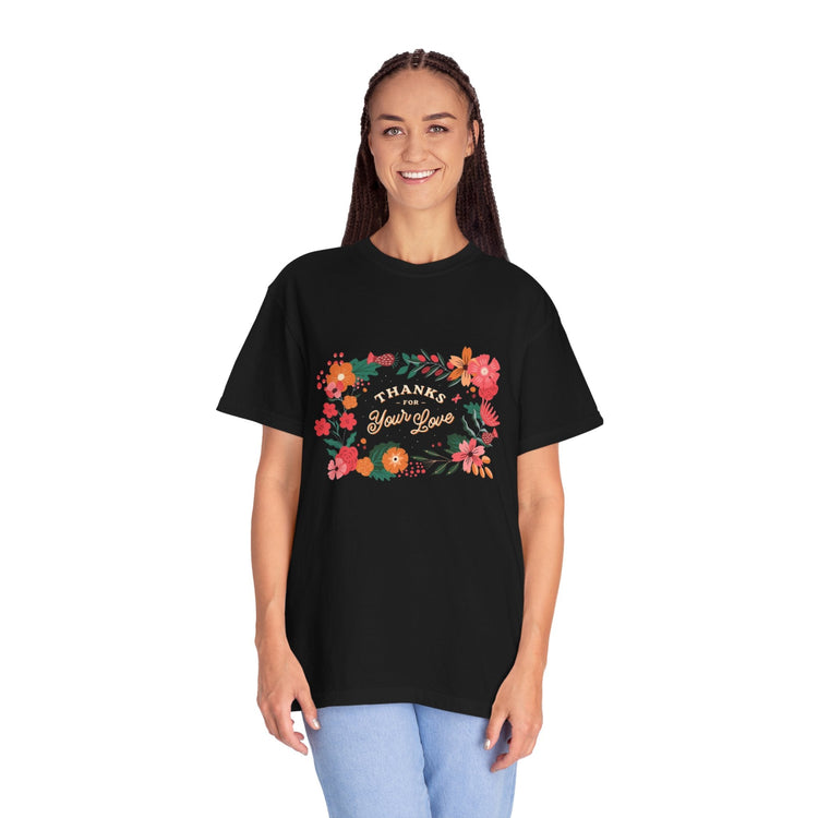 Floral Thank You T-Shirt, Comfortable Gift Tee, Unisex Floral Tee, Casual Style Shirt, Appreciation Day Gift, Everyday Wear Printify