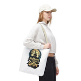 Nightmare Before Coffee Tote Bag, Halloween Tote, Spooky Drink Carrier, Gift for Coffee Lovers, AOP Design Bag Printify