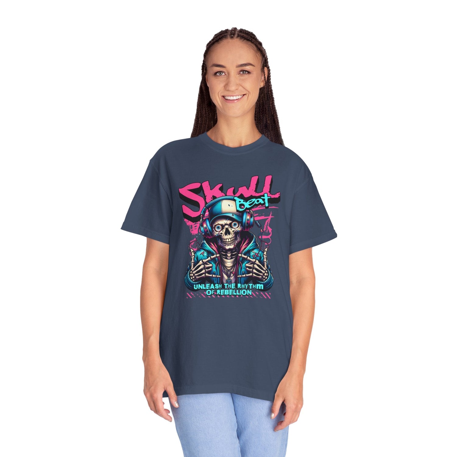 Skull Beat Unisex T-Shirt - Music Lover Graphic Tee, Halloween Costume, Premium Cotton Streetwear Gift for Men & Women, Alternative Fashion Printify