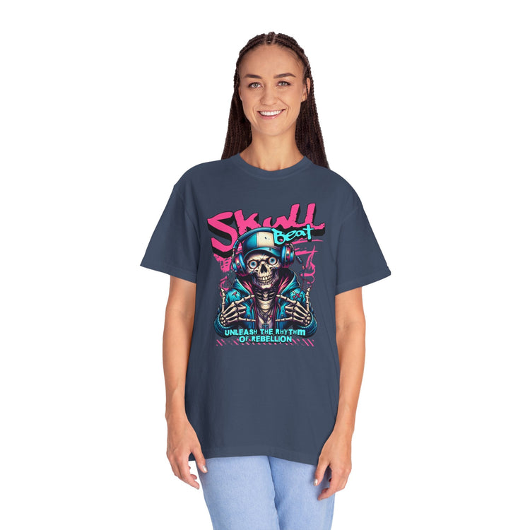 Skull Beat Unisex T-Shirt - Music Lover Graphic Tee, Halloween Costume, Premium Cotton Streetwear Gift for Men & Women, Alternative Fashion Printify