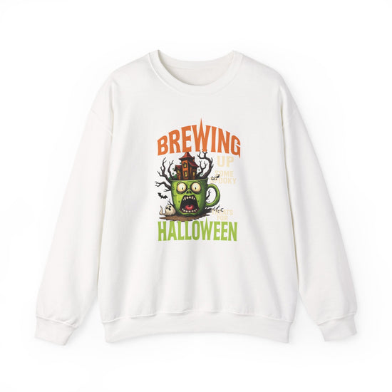 Skull Floral Crewneck Sweatshirt, Unisex Pullover Sweater, Halloween Apparel, Cozy Gift, Trendy Streetwear Printify