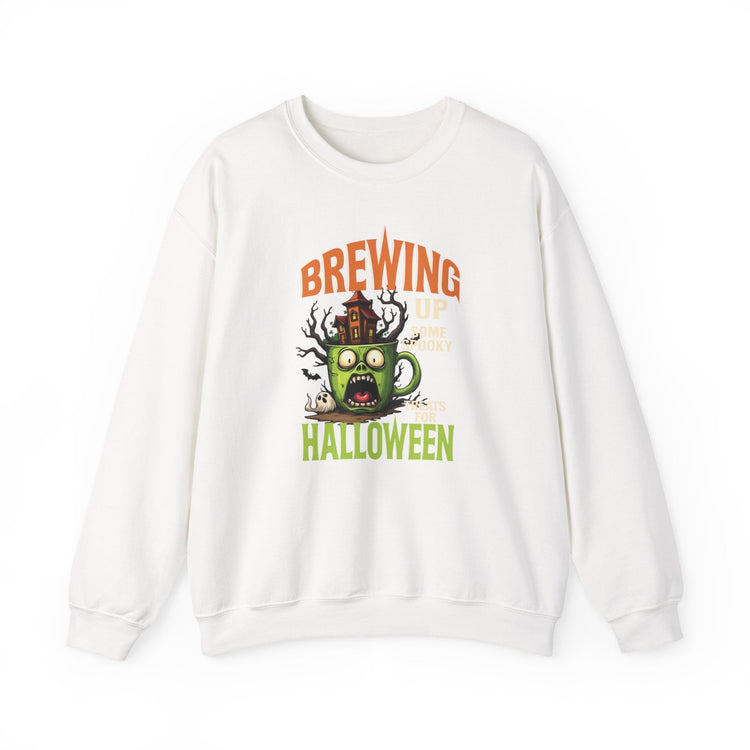 Skull Floral Crewneck Sweatshirt, Unisex Pullover Sweater, Halloween Apparel, Cozy Gift, Trendy Streetwear Printify