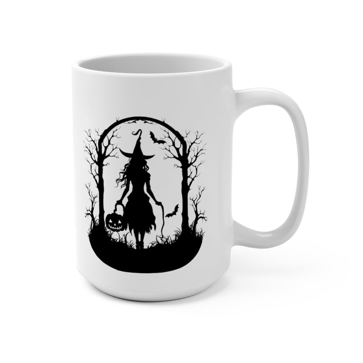 Spooky Witch Mug, Halloween Coffee Cup, Witch Decor, Autumn Memento, Gift for Her, 15oz Ceramic Mug Printify