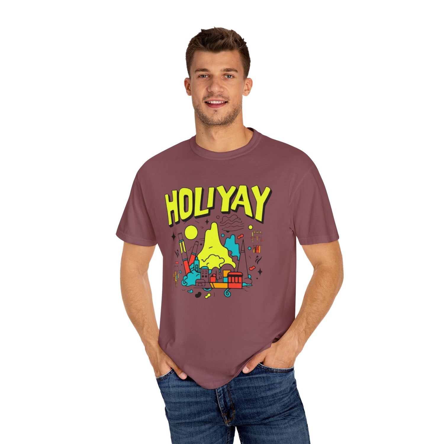 Holi-Yay Graphic T-Shirt, Fun Summer Tee, Unique Gift, Casual Wear, Birthday, Holiday Celebration, Unisex Apparel Printify