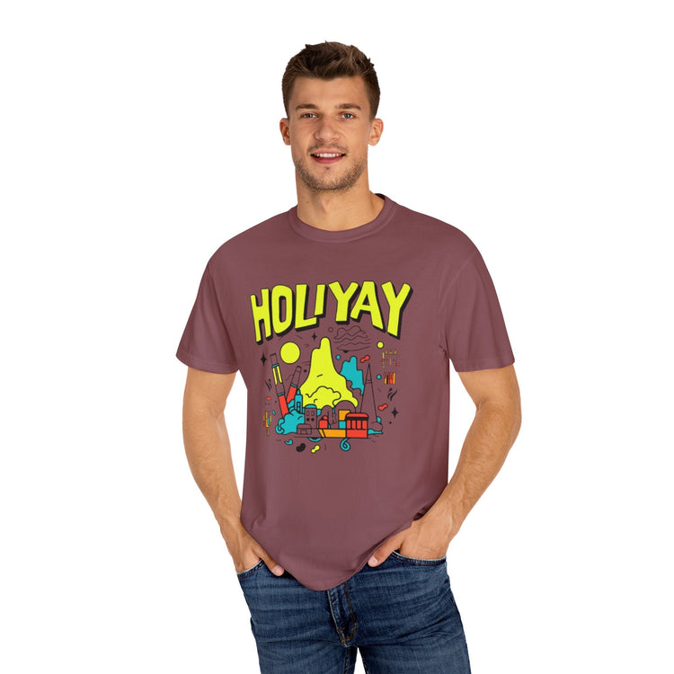 Holi-Yay Graphic T-Shirt, Fun Summer Tee, Unique Gift, Casual Wear, Birthday, Holiday Celebration, Unisex Apparel Printify