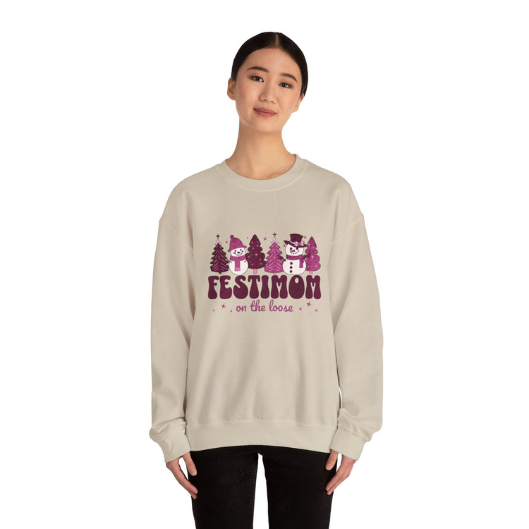 Festive Crewneck Sweatshirt with Fun Holiday Design, Cozy Winter Wear, Christmas Gift, Comfy Sweater, Unisex Holiday Apparel Printify