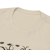 Whimsical Forest Silhouette Tee, Unisex Heavy Cotton T-Shirt, Fall Fashion, Halloween Shirt, Nature Lover Gift Printify