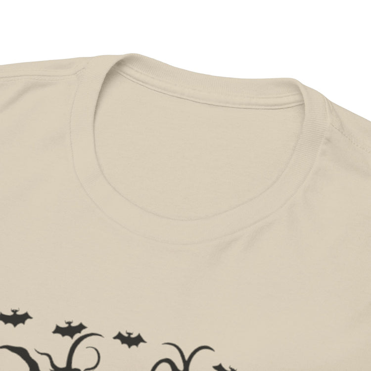 Whimsical Forest Silhouette Tee, Unisex Heavy Cotton T-Shirt, Fall Fashion, Halloween Shirt, Nature Lover Gift Printify