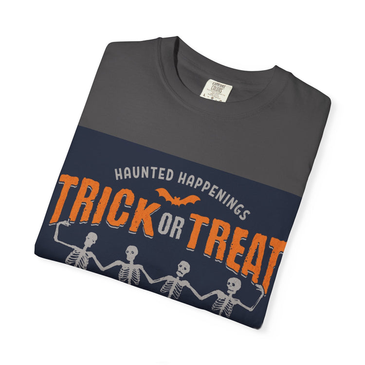 Halloween Skeleton T-Shirt, Trick or Treat Shirt, Spooky Fashion, Unisex Graphic Tee, October Festive Apparel, Halloween Gift Printify