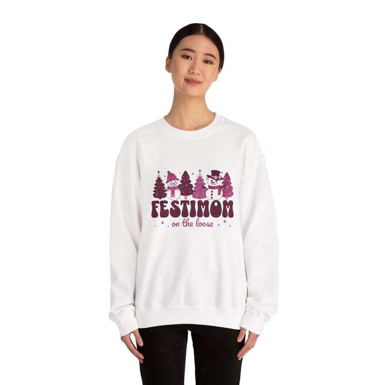 Festive Crewneck Sweatshirt with Fun Holiday Design, Cozy Winter Wear, Christmas Gift, Comfy Sweater, Unisex Holiday Apparel Printify