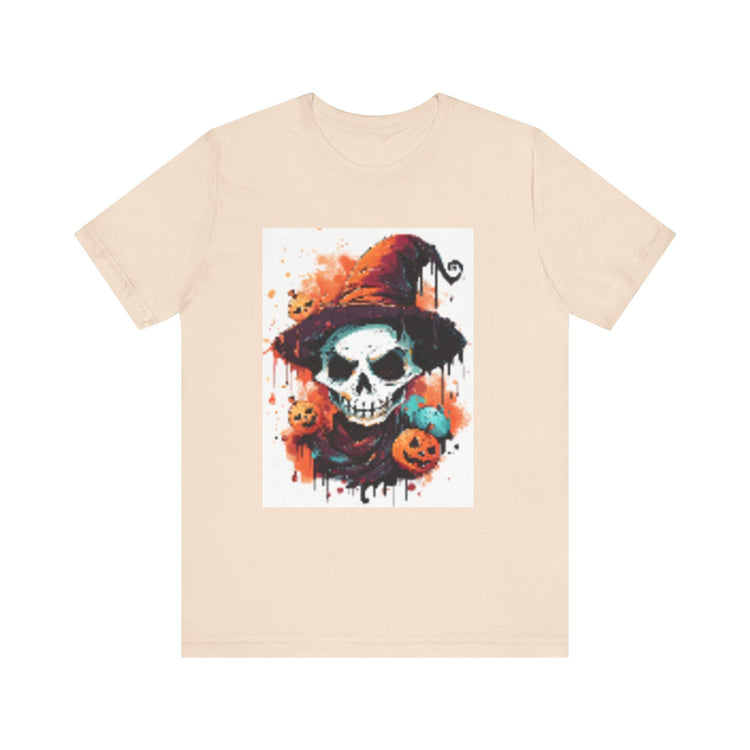 Halloween Skull Graphic Tee, Unisex Short Sleeve T-Shirt, Spooky Apparel, Fall Fashion, Halloween Costume Tee Printify