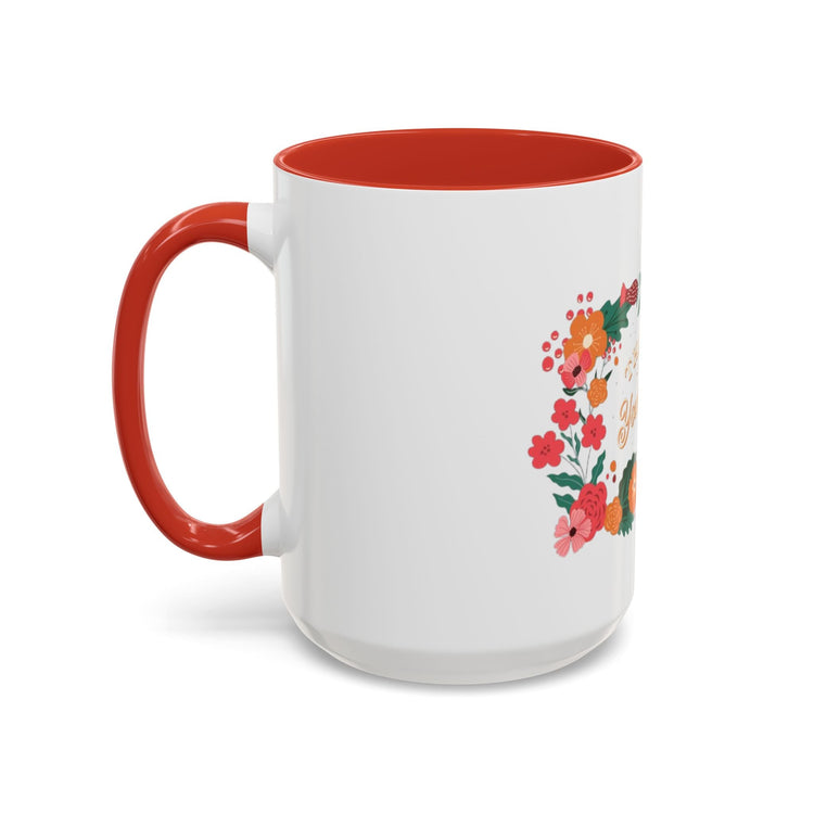 Floral Love Coffee Mug, Personalized Gift for Her, Wedding Favor, Inspirational Drinkware, Home Decor, 11oz, 15oz Printify