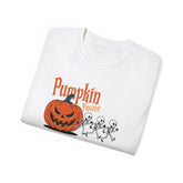 Halloween Skeleton Pumpkin Tee, Spooky Graphic Shirt, Unisex Fall Fashion, Halloween Costume Top, Fun October Apparel Printify