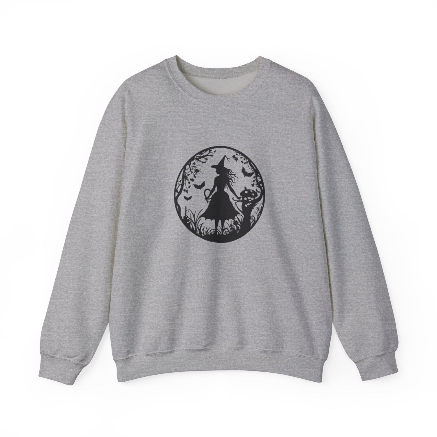 Mystical Forest Crewneck Sweatshirt, Cozy Fall Layering, Gift for Nature Lovers, Halloween Apparel, Unisex Sweatshirt Printify