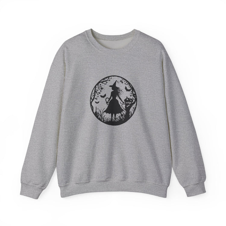 Mystical Forest Crewneck Sweatshirt, Cozy Fall Layering, Gift for Nature Lovers, Halloween Apparel, Unisex Sweatshirt Printify