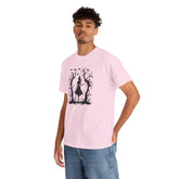Whimsical Forest Silhouette Tee, Unisex Heavy Cotton T-Shirt, Fall Fashion, Halloween Shirt, Nature Lover Gift Printify