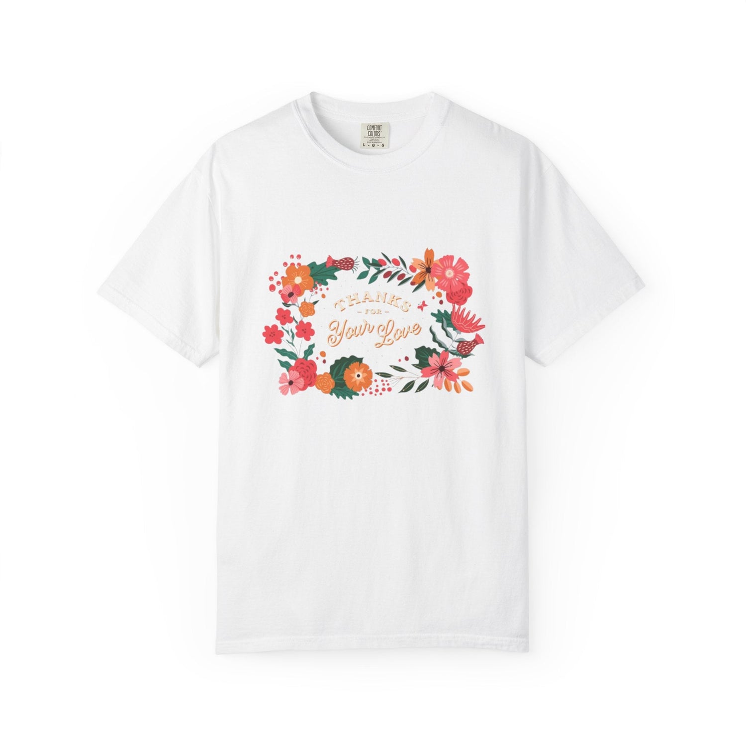 Floral Thank You T-Shirt, Comfortable Gift Tee, Unisex Floral Tee, Casual Style Shirt, Appreciation Day Gift, Everyday Wear Printify