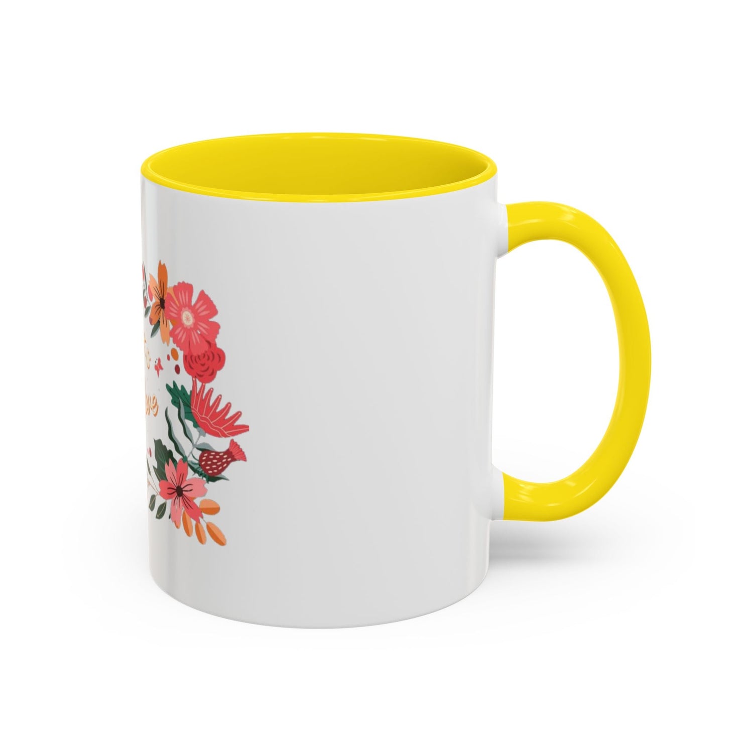 Floral Love Coffee Mug, Personalized Gift for Her, Wedding Favor, Inspirational Drinkware, Home Decor, 11oz, 15oz Printify
