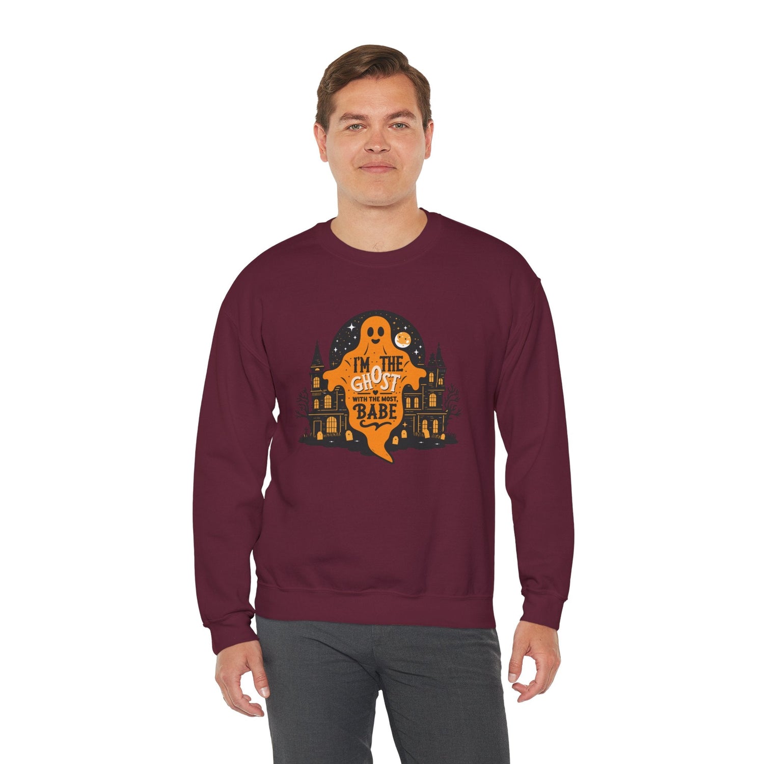 Unisex Halloween Ghost Sweatshirt - Spooky Vibes, Cozy Apparel, Perfect for Fall, Ghost Lover Gift, Halloween Celebration Printify