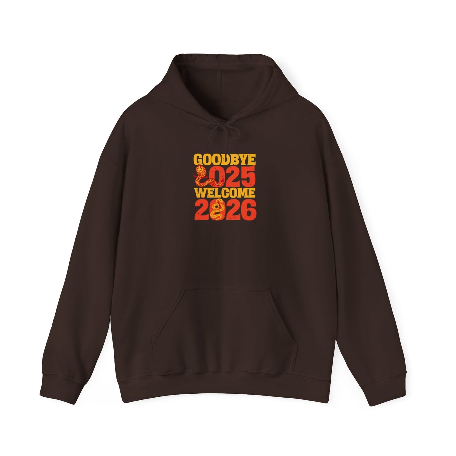 New Year Celebration Hoodie Goodbye 2025 Welcome 2026 Sweatshirt Cozy Gift Friends Unisex Pullover Trendy Winter Fashion Heavy Blend Hooded Printify