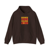 New Year Celebration Hoodie Goodbye 2025 Welcome 2026 Sweatshirt Cozy Gift Friends Unisex Pullover Trendy Winter Fashion Heavy Blend Hooded Printify