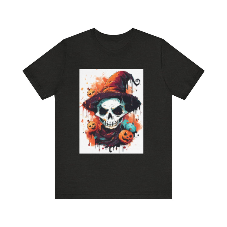Halloween Skull Graphic Tee, Unisex Short Sleeve T-Shirt, Spooky Apparel, Fall Fashion, Halloween Costume Tee Printify