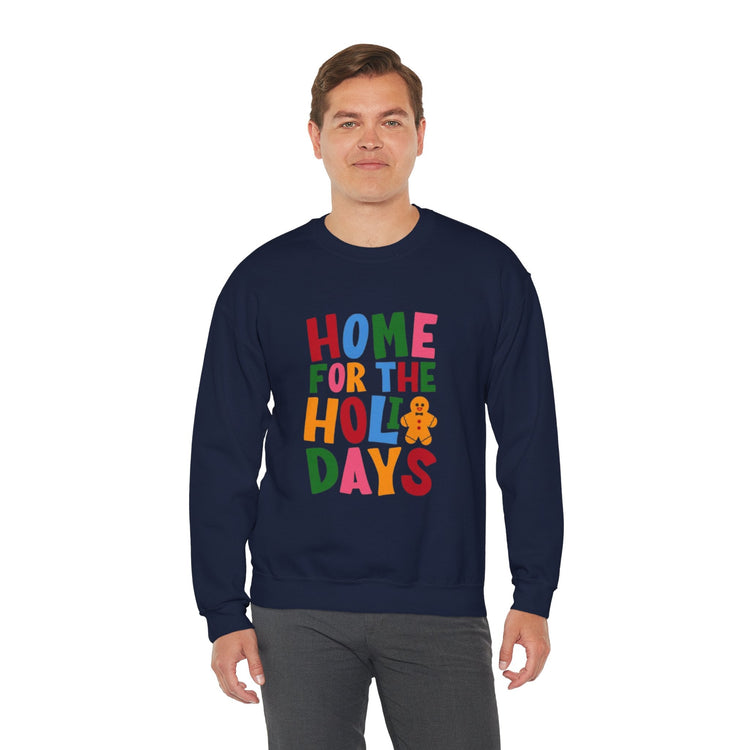 Home for the Holidays Crewneck Sweatshirt, Festive Sweater, Winter Apparel, Christmas Gift, Cozy Holiday Wear Printify