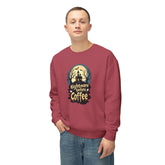 Unisex Lightweight Crewneck Sweatshirt - Nightmare Before Coffee Printify