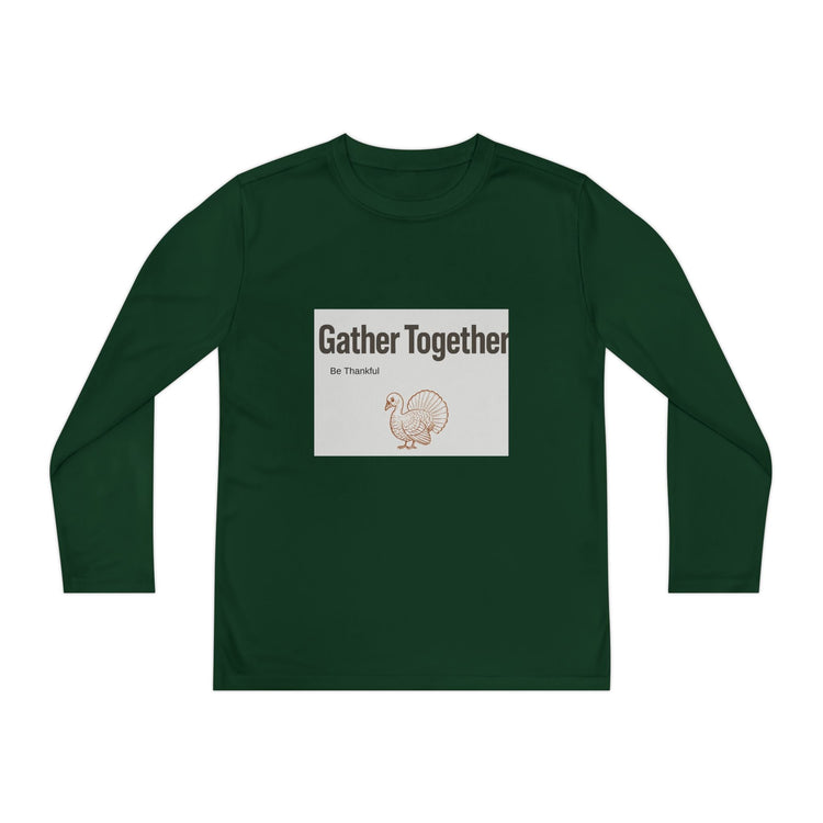 Thanksgiving Youth Long Sleeve Tee, Gather Together Shirt, Kids Long Sleeve Shirt, Family Celebration Apparel, Holiday Gift Printify